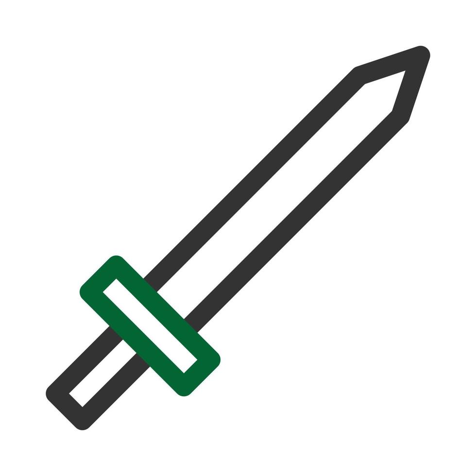 espada ícone duocolor cinzento verde cor militares símbolo perfeito. vetor