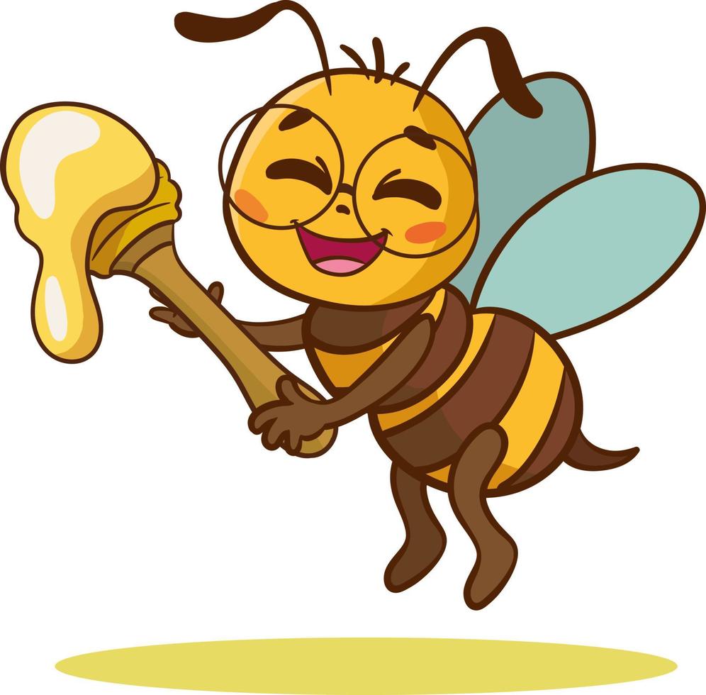 ilustração dos desenhos animados de abelhas fofas vetor