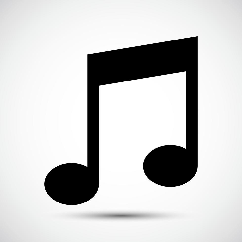 ícone de nota musical símbolo sinal isolado em fundo branco vetor