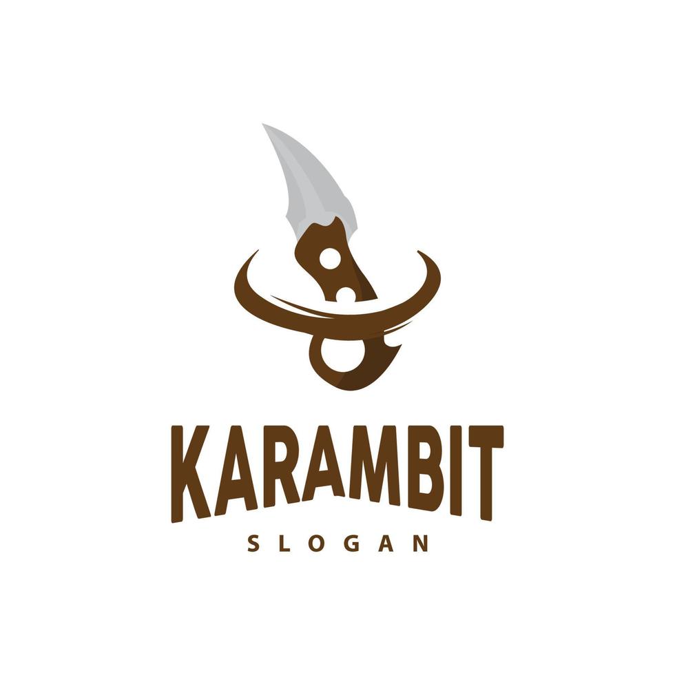 kerambit logotipo, Indonésia brigando arma vetor, ninja brigando ferramenta simples projeto, modelo ilustração símbolo ícone vetor