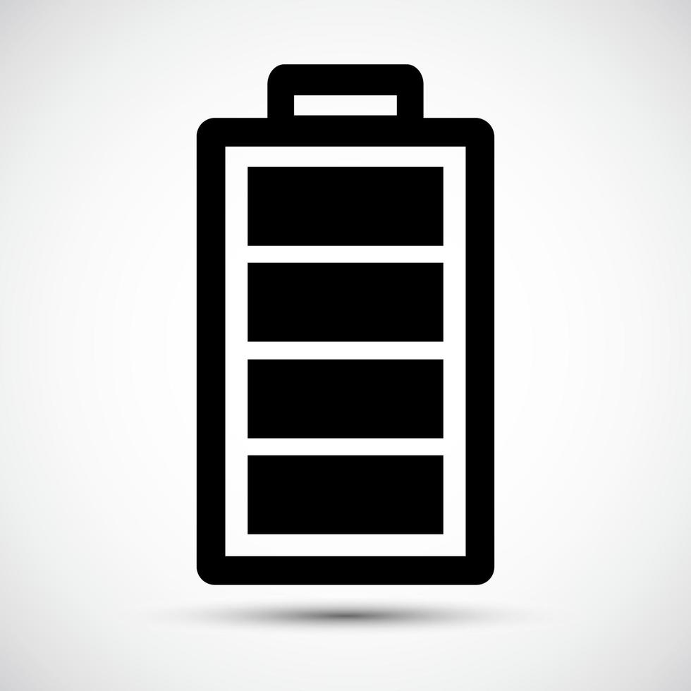 ícone de bateria sinal isolado em fundo branco, ilustração vetorial vetor