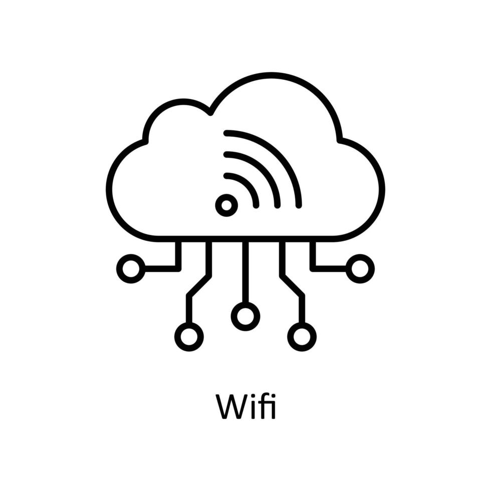 Wi-fi vetor esboço ícones. simples estoque ilustração estoque