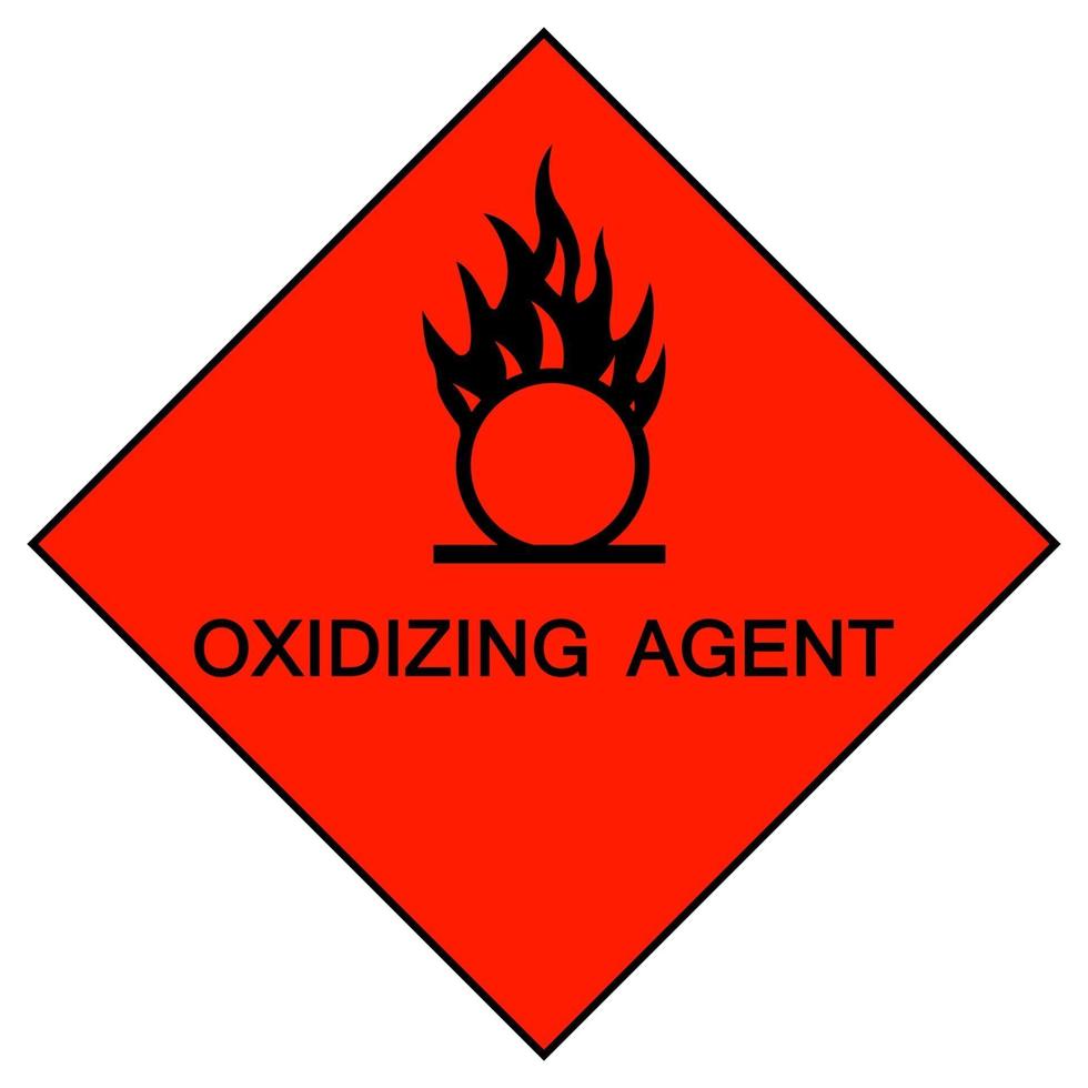 Sinal de símbolo de agente oxidante isolado em fundo branco, ilustração vetorial eps.10 vetor