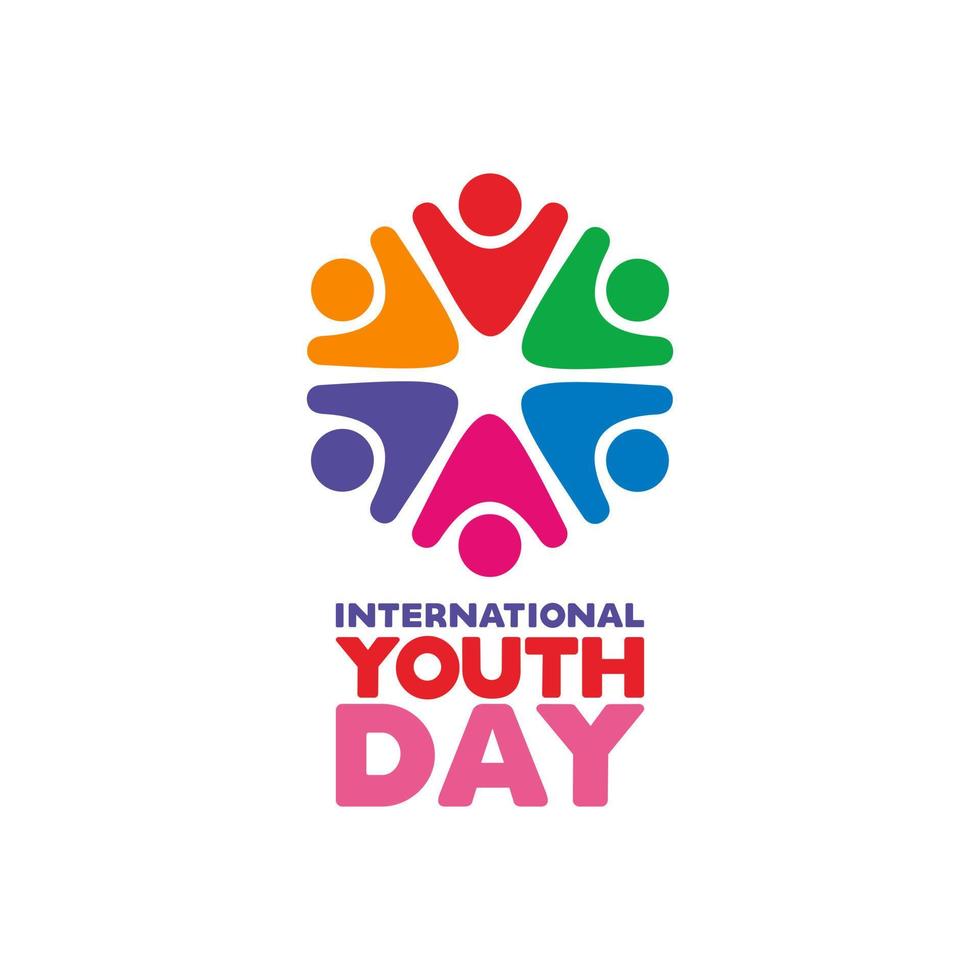 internacional juventude dia em agosto 12, vetor ilustração Projeto.