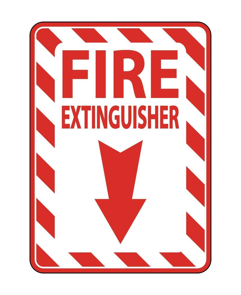 sinal de extintor de incêndio em fundo branco vetor
