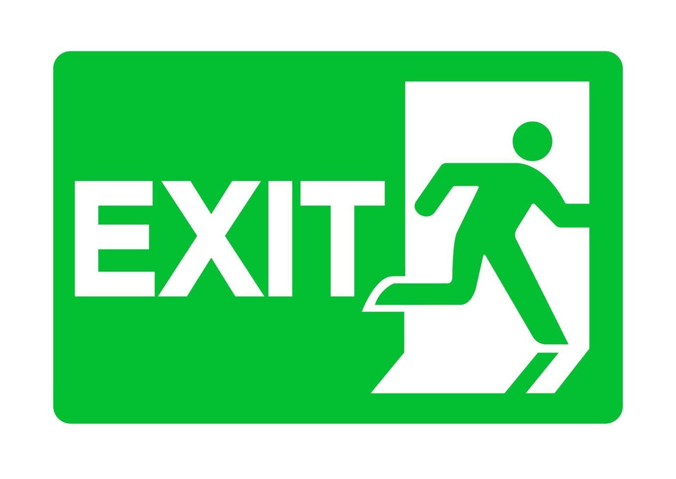 saída de emergência sinal verde isolado em fundo branco vetor