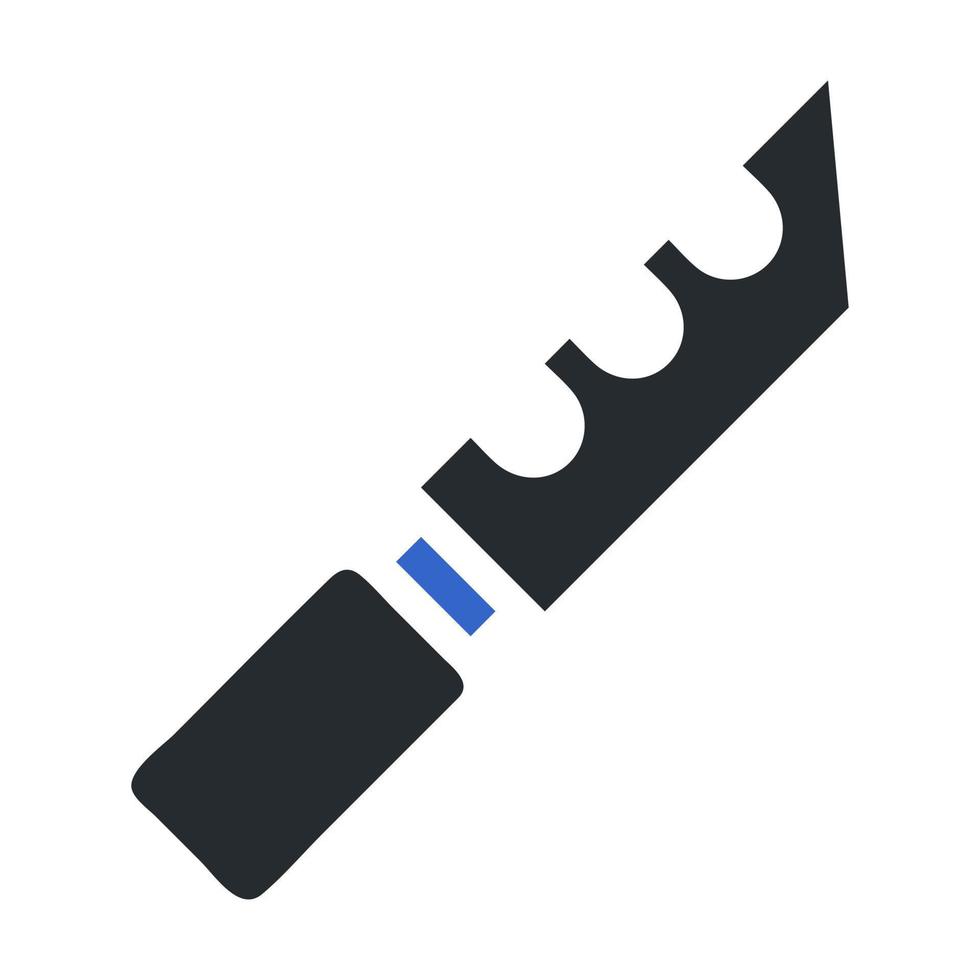faca ícone sólido cinzento azul cor militares símbolo perfeito. vetor