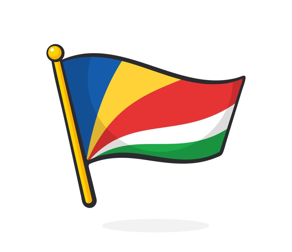 desenho animado ilustração do bandeira do seychelles vetor