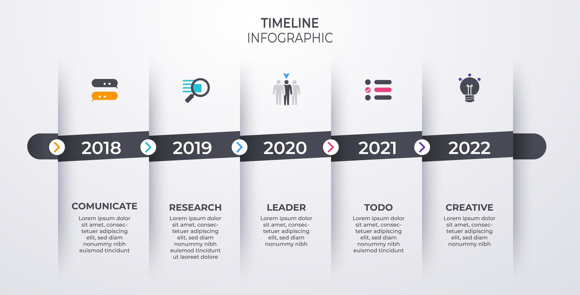 modelo de infográficos de linha do tempo. marco ou conceito de diagrama de processo. vetor