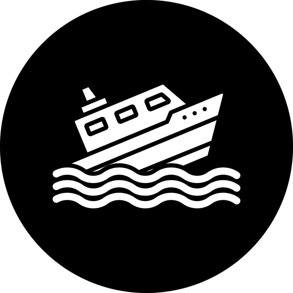 navio afundando vetor ícone estilo