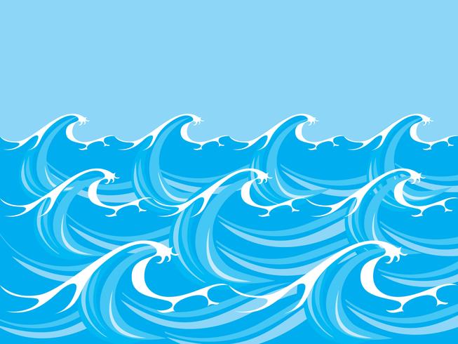 Vetor de ondas do oceano / mar