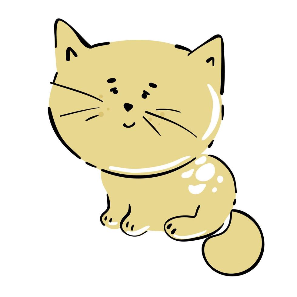 desenhar o gato bonito da coleção de personagens de ilustração vetorial. estilo de desenho animado doodle. vetor