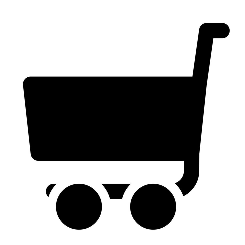 carrinho do conectados compras sólido ícone estilo vetor