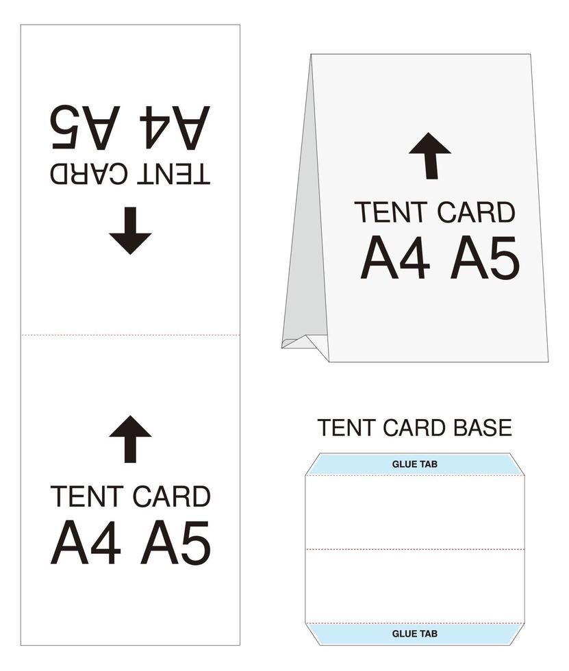 design de molde cortado de tentcard. Maquete 3D vetor