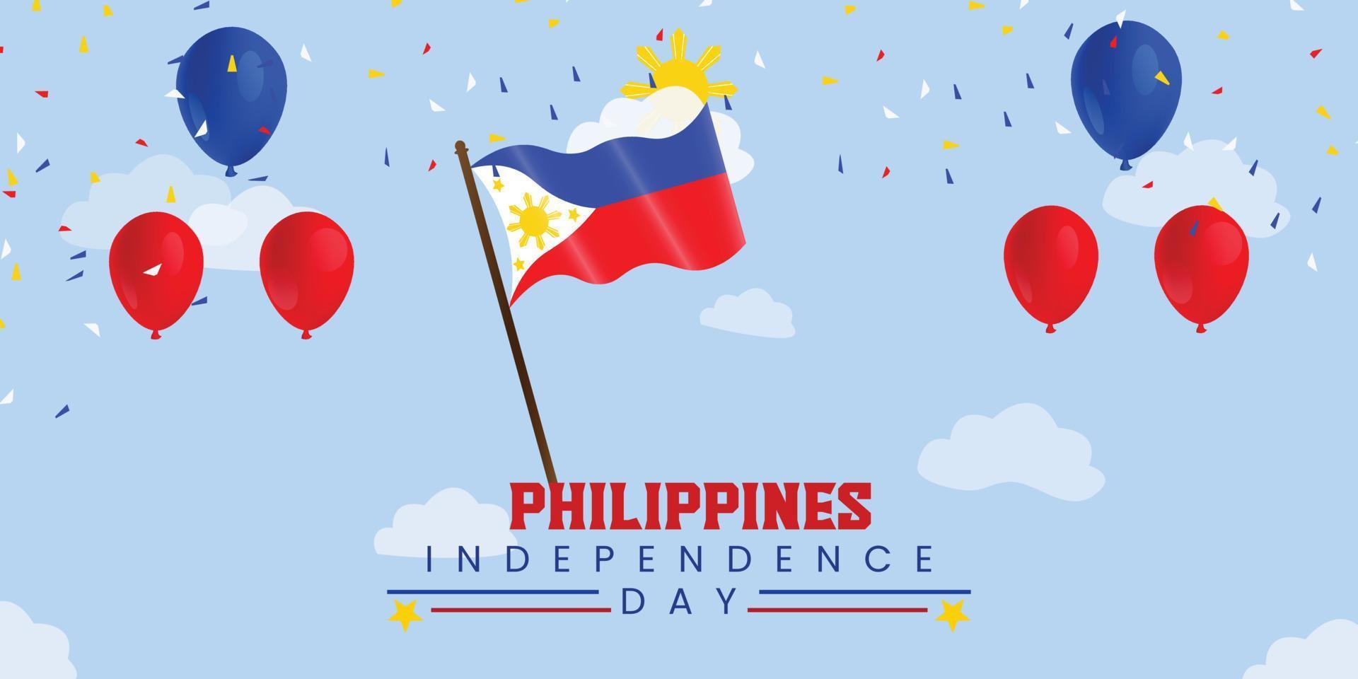 filipinas independência dia desejando poster Projeto vetor Arquivo