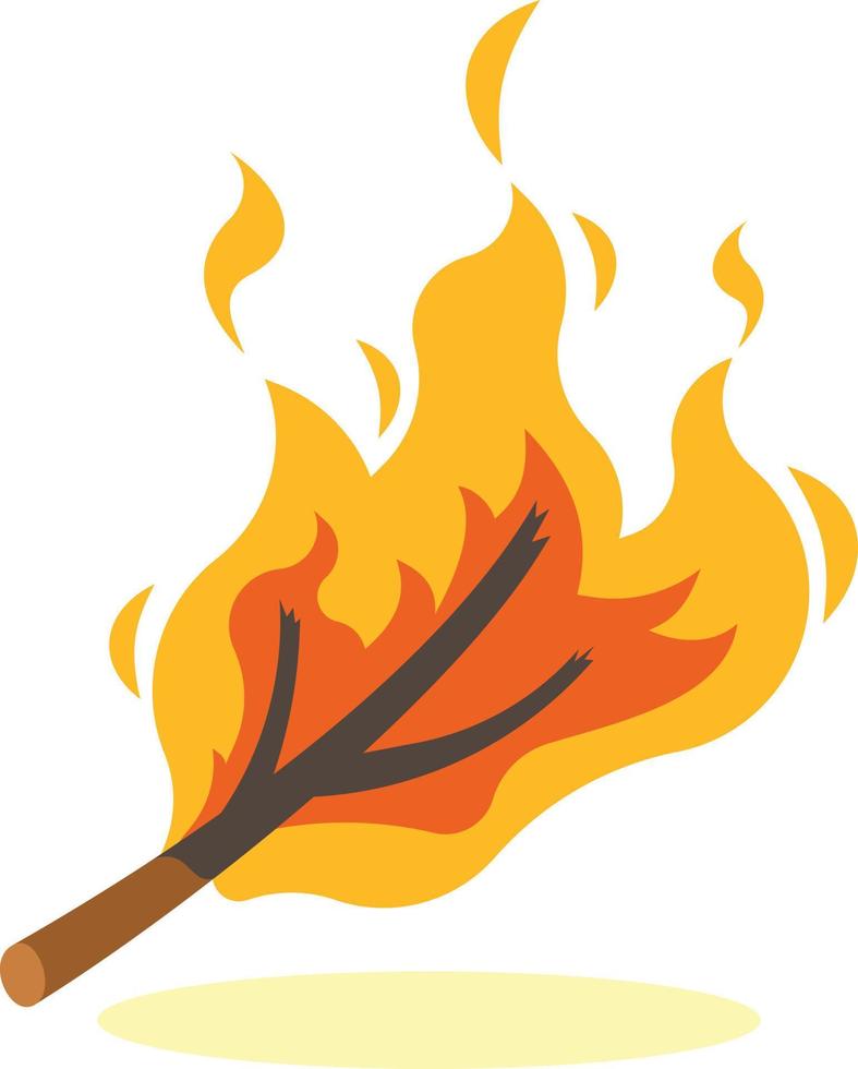 vetor imagem do uma árvore ramo dentro chamas