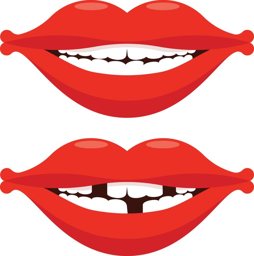 vetor imagem do lábios e dentes