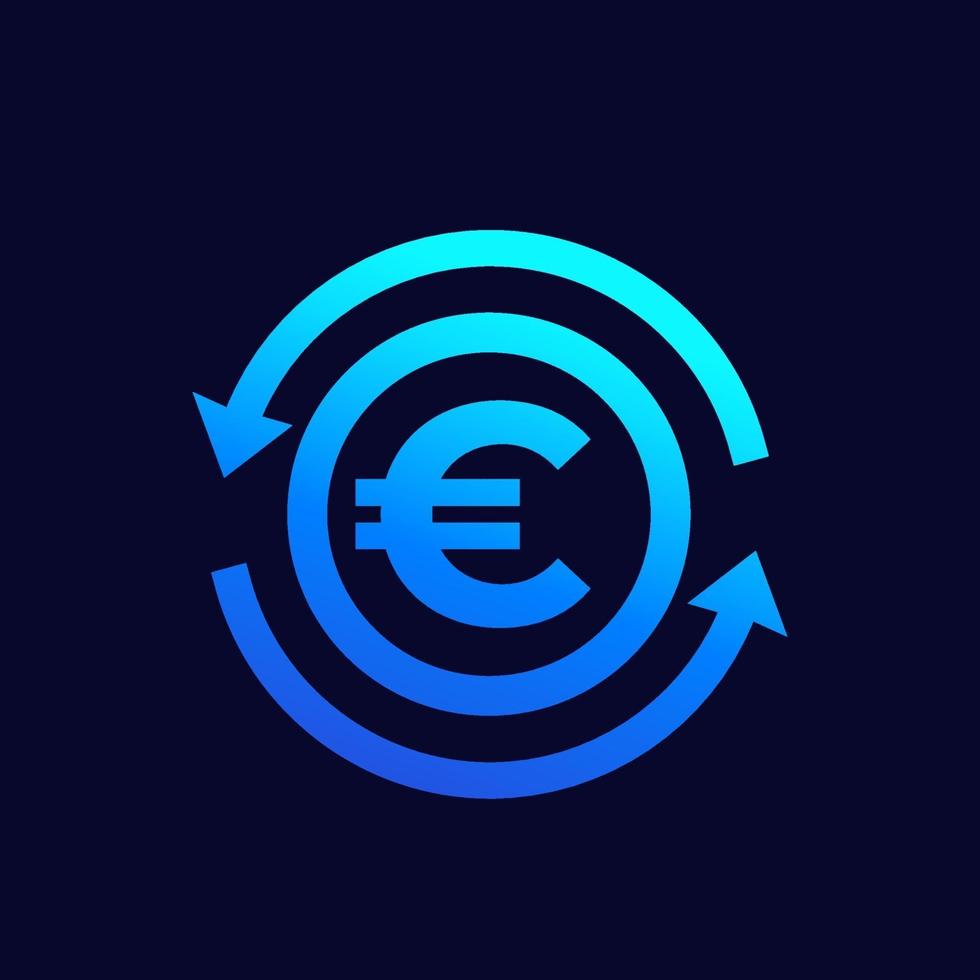 ícone do vetor câmbio, dinheiro e finanças do euro