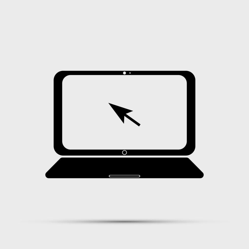 ícone de laptop em moderno estilo simples, isolado em background.vector cinza ilustração, eps10. vetor