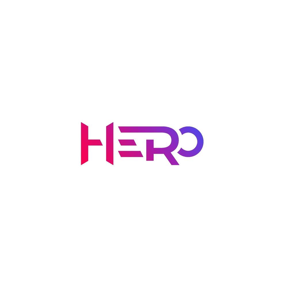 design do logotipo do herói em branco vetor