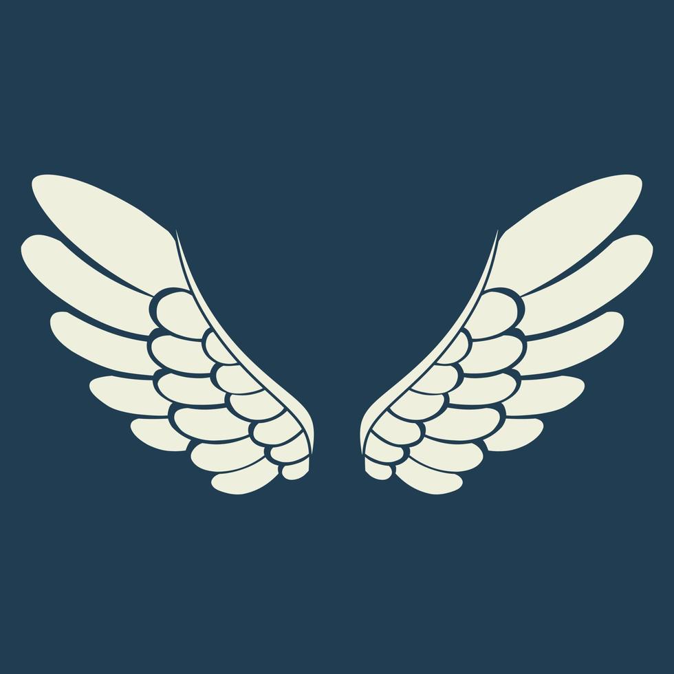 ícone de logotipo de vetor asas de anjo branco