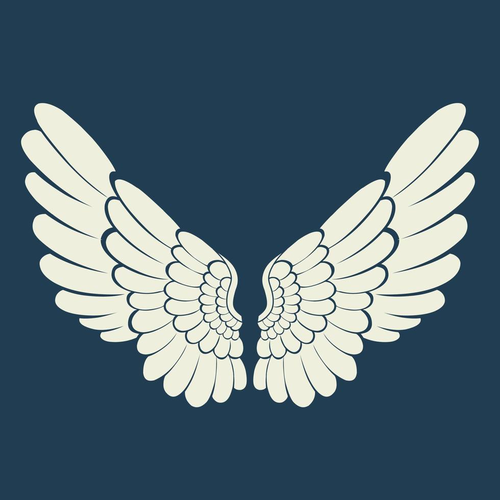 ícone de logotipo de vetor asas de anjo branco