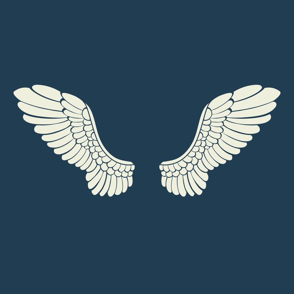 ícone de logotipo de vetor asas de anjo branco