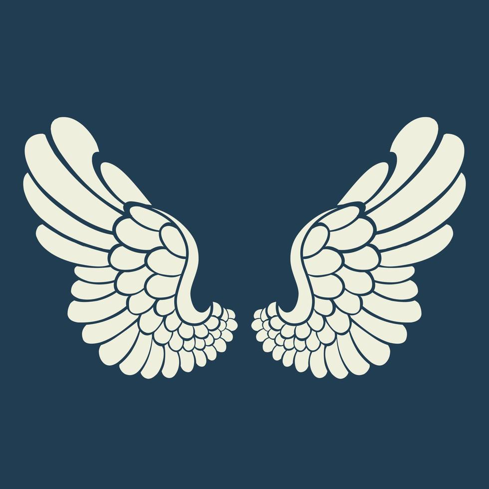 ícone de logotipo de vetor asas de anjo branco