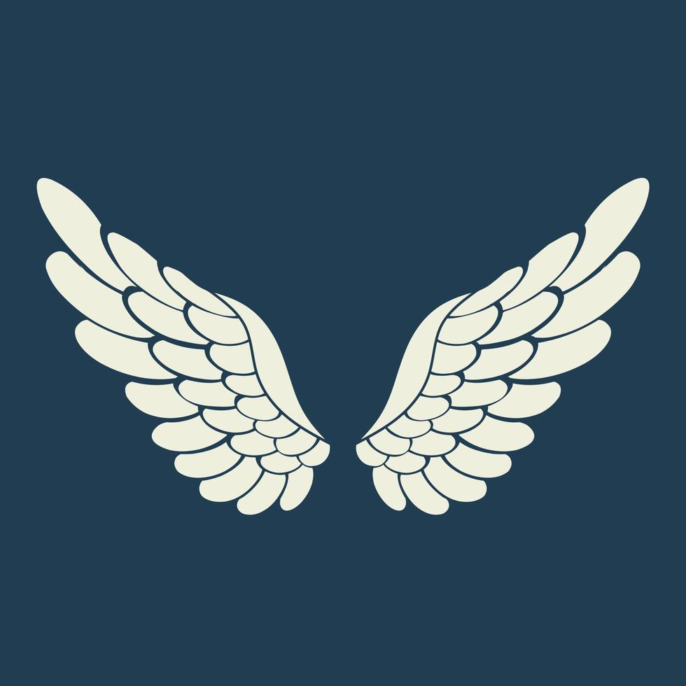 ícone de logotipo de vetor asas de anjo branco