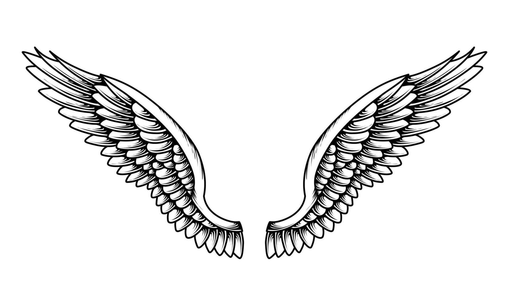 vector design de tatuagem de asas de anjo