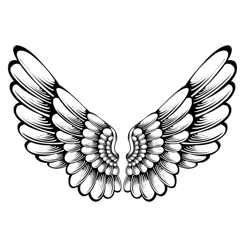 vector design de tatuagem de asas de anjo