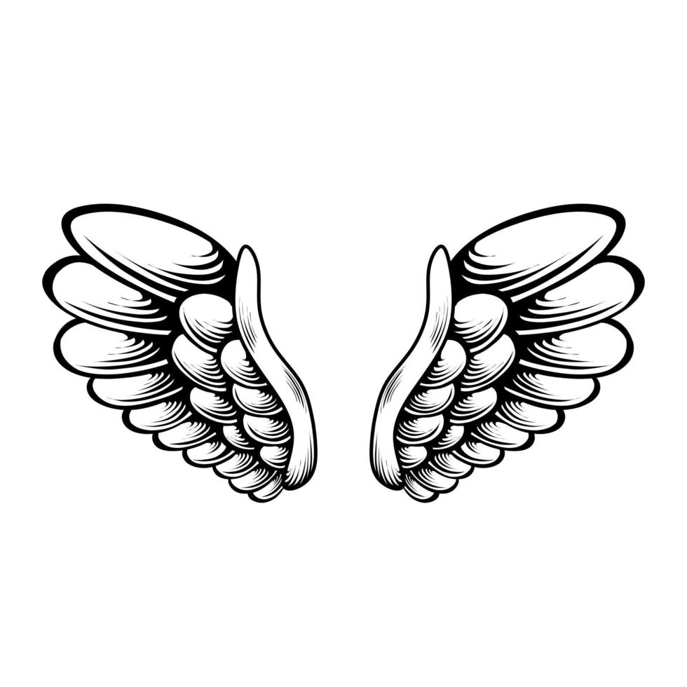 vector design de tatuagem de asas de anjo