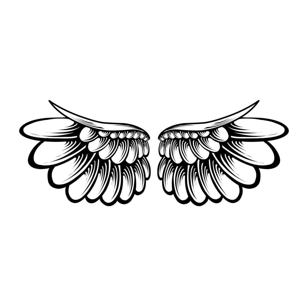 vector design de tatuagem de asas de anjo