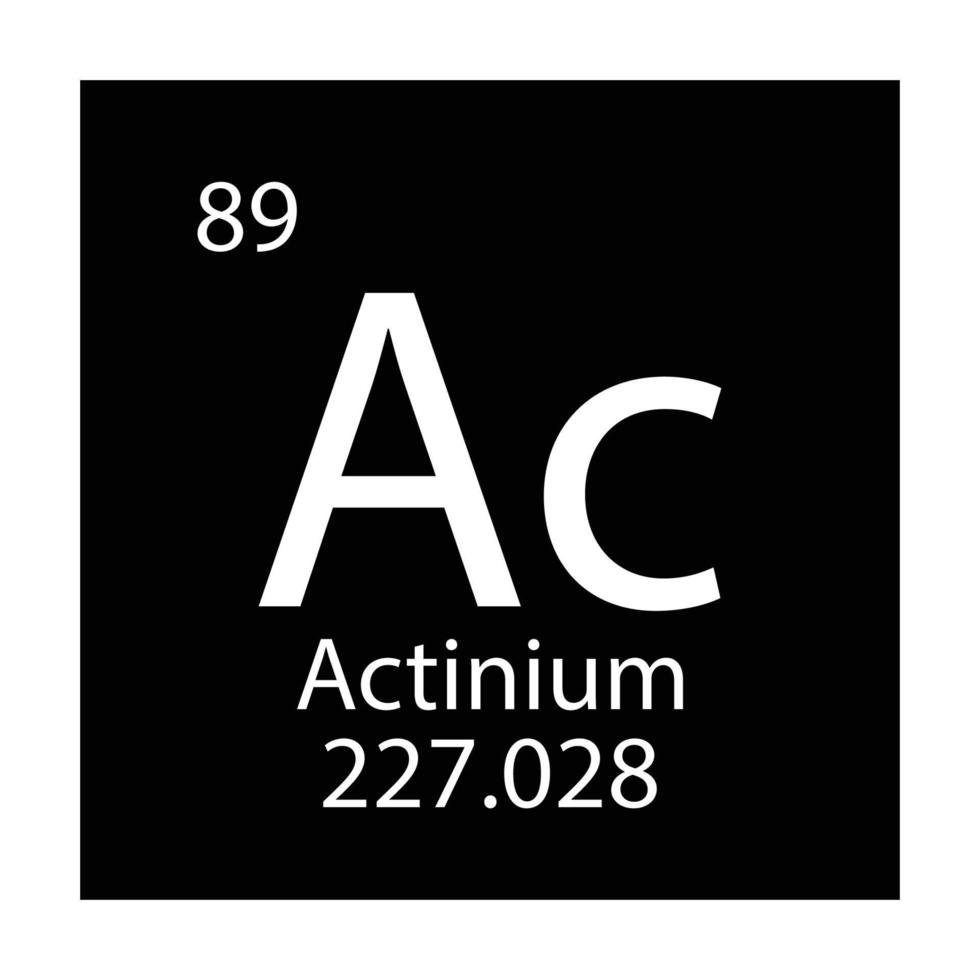 periódico mesa elemento químico símbolo actínio molécula química vetor átomo ícone