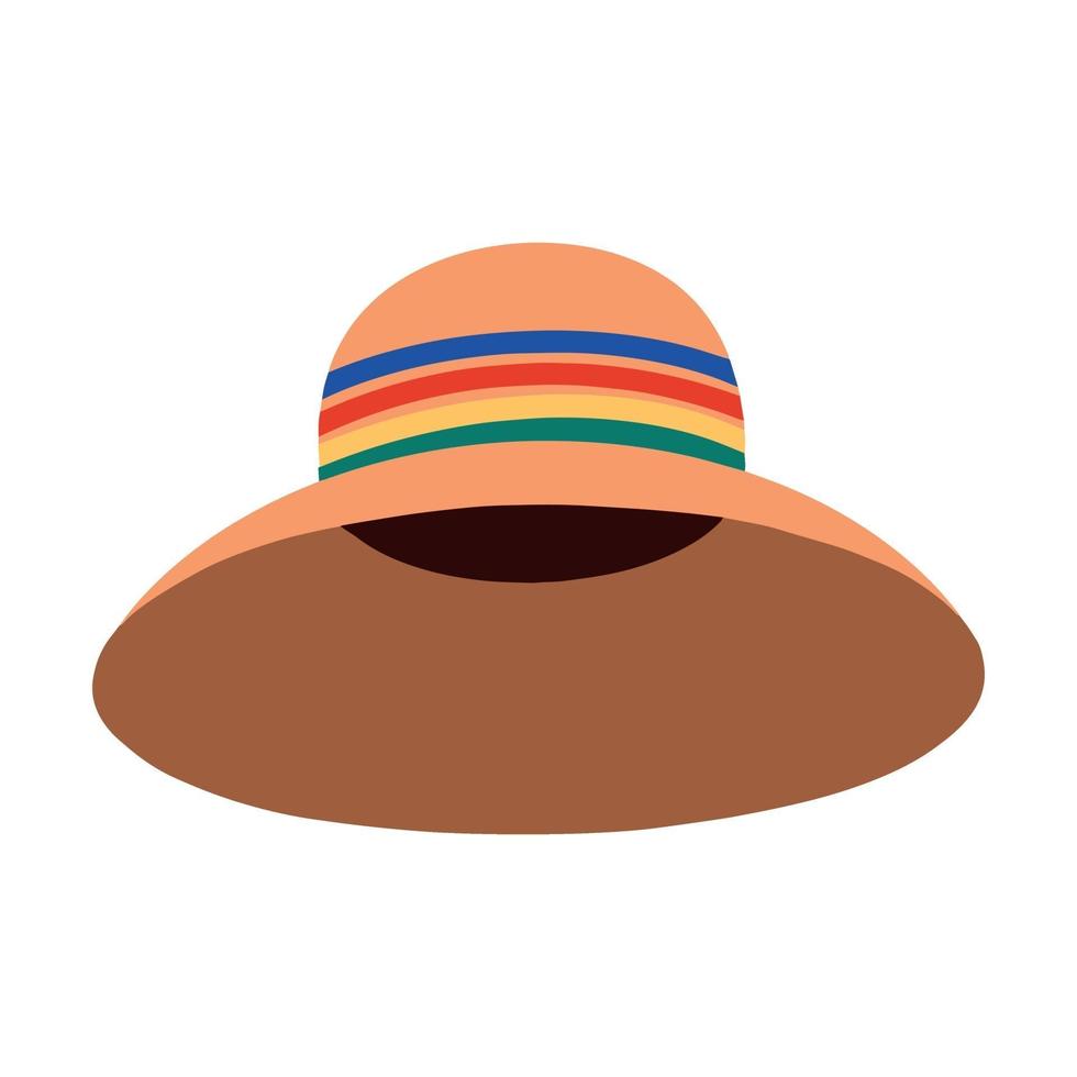 chapéu cloche feminino. elegante cocar de verão. ilustração de desenho vetorial plana vetor