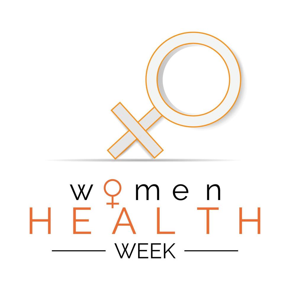 nacional mulheres saúde semana começa cada ano em mãe dia para encorajar mulheres para faço seus saúde e bem estar modelo para fundo, bandeira, cartão, poster. vetor