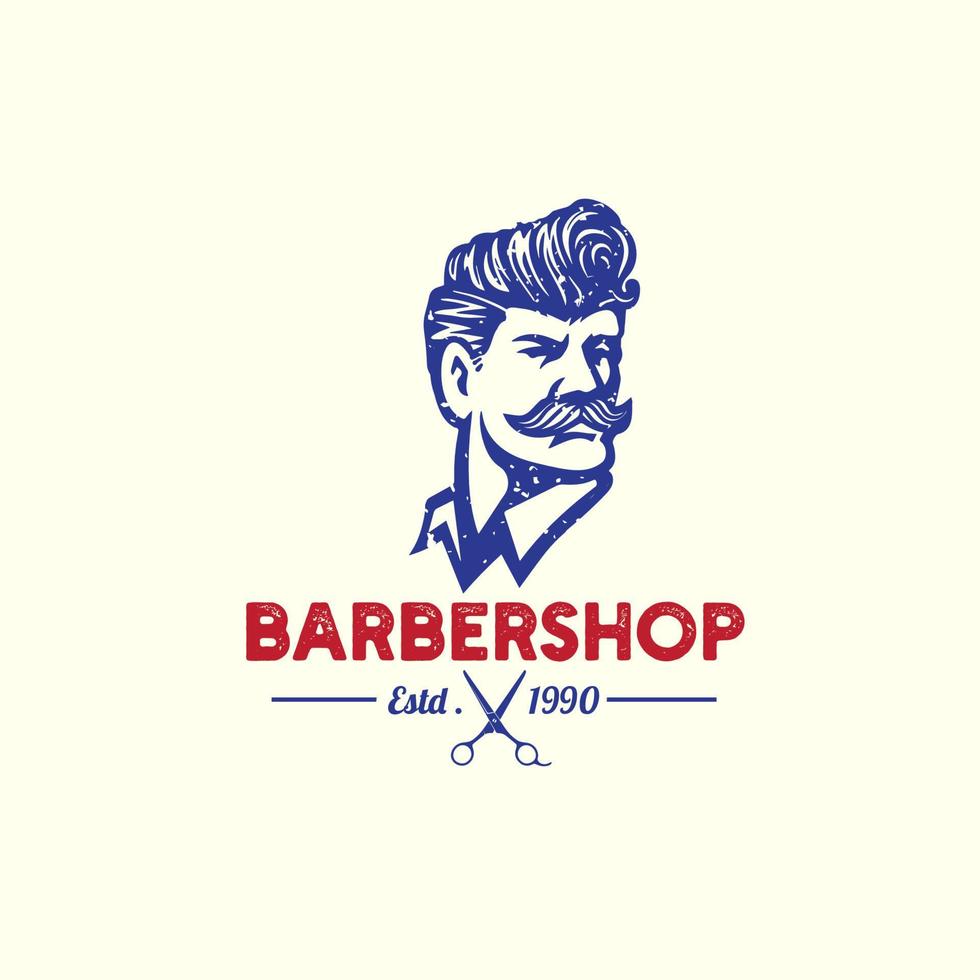 vintage logotipo barbeiro fazer compras vetor ilustração