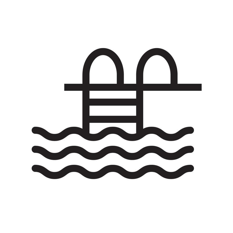 natação piscina ícone com linear estilo isolado em branco fundo vetor