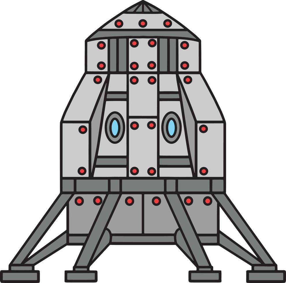 lunar Lander desenho animado colori clipart ilustração vetor