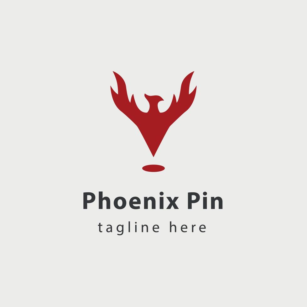 simples Fénix PIN logotipo Projeto vetor