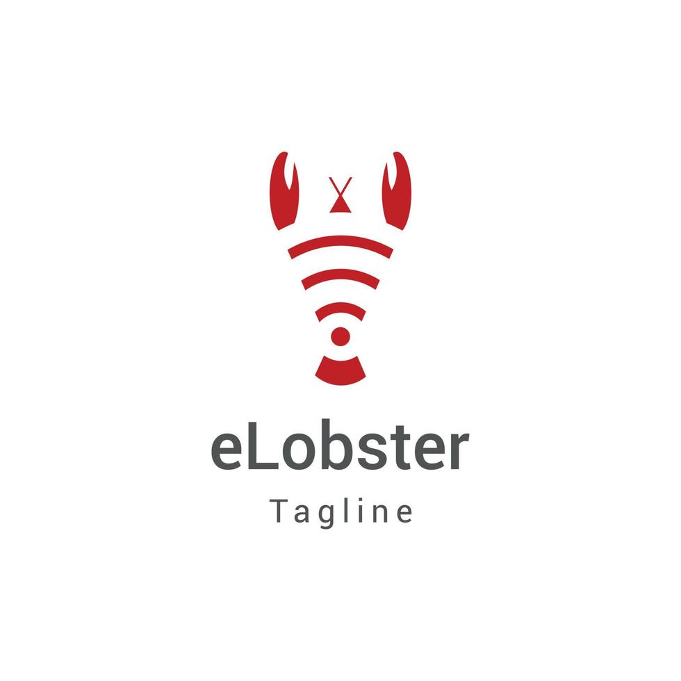 rede sem fio lagosta logotipo Projeto vetor