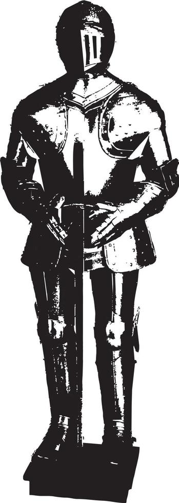 vetor ilustração cavaleiro armaduras silhueta isolado em branco fundo