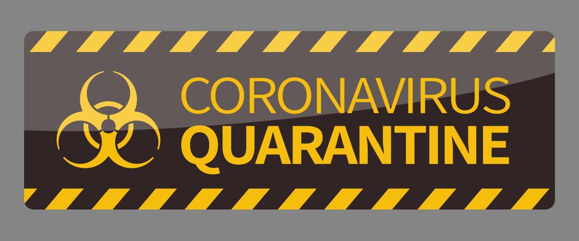 coronavírus quarentena Atenção linha Projeto dentro amarelo e Preto vetor