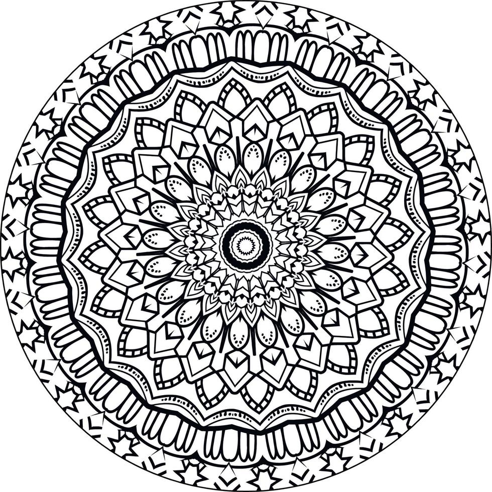 circular padronizar dentro Formato do mandala para hena, mehndi, tatuagem, decoração. decorativo enfeite dentro étnico oriental estilo. coloração livro página. vintage decorativo elementos. vetor