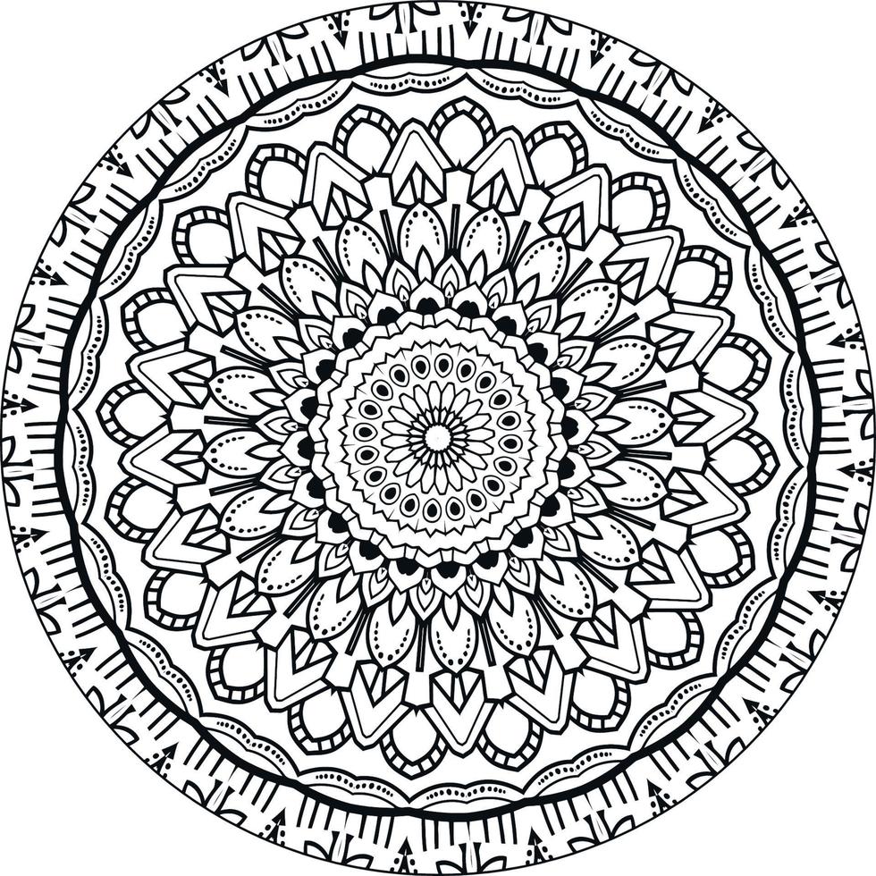 circular padronizar dentro Formato do mandala para hena, mehndi, tatuagem, decoração. decorativo enfeite dentro étnico oriental estilo. coloração livro página. vintage decorativo elementos. vetor