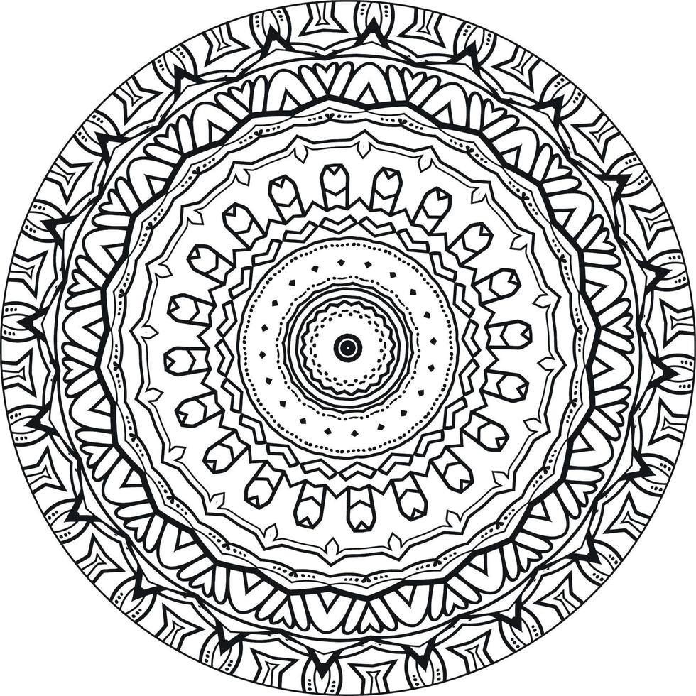 mandala de flores. elementos decorativos vintage. padrão oriental, ilustração vetorial. Islã, árabe, indiano, marroquino, espanha, turco, paquistão, chinês, místico, motivos otomanos. página do livro para colorir vetor