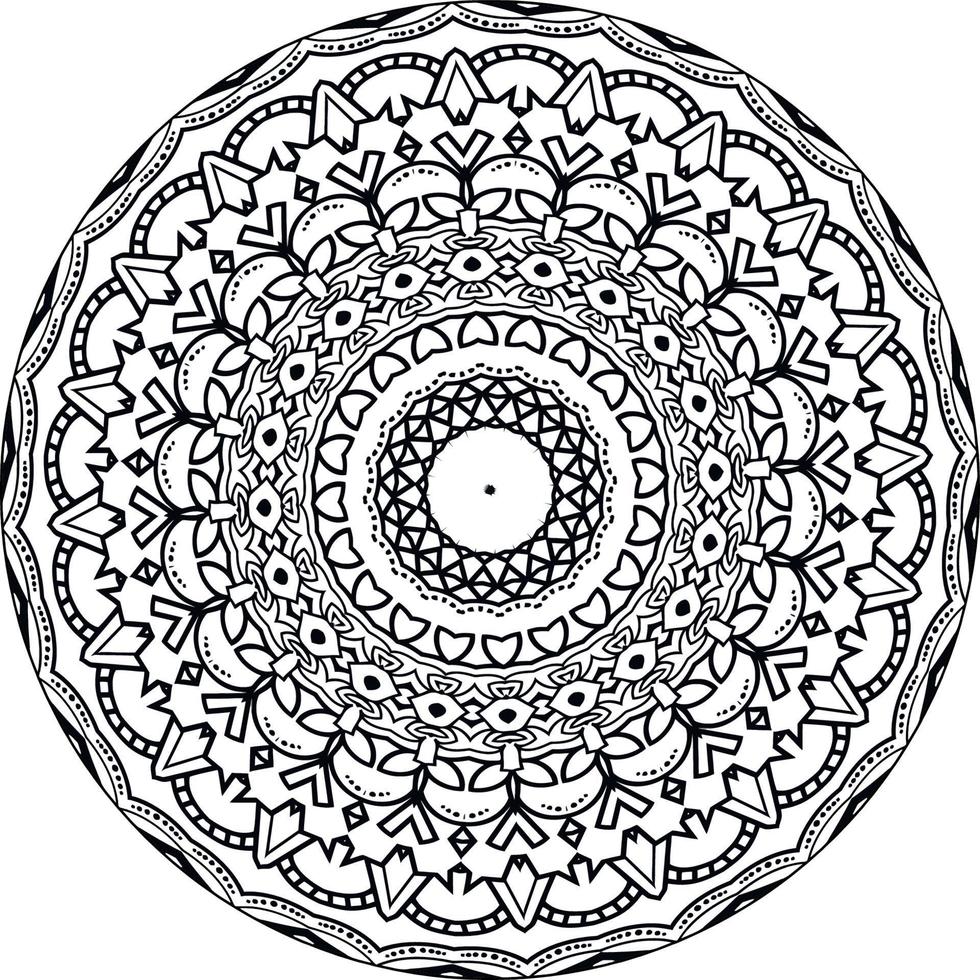 simples circular padronizar dentro Formato do mandala para hena, mehndi, tatuagem, decoração. decorativo enfeite dentro étnico oriental estilo. coloração livro página. círculo vetor clipart floral flor oriental padronizar