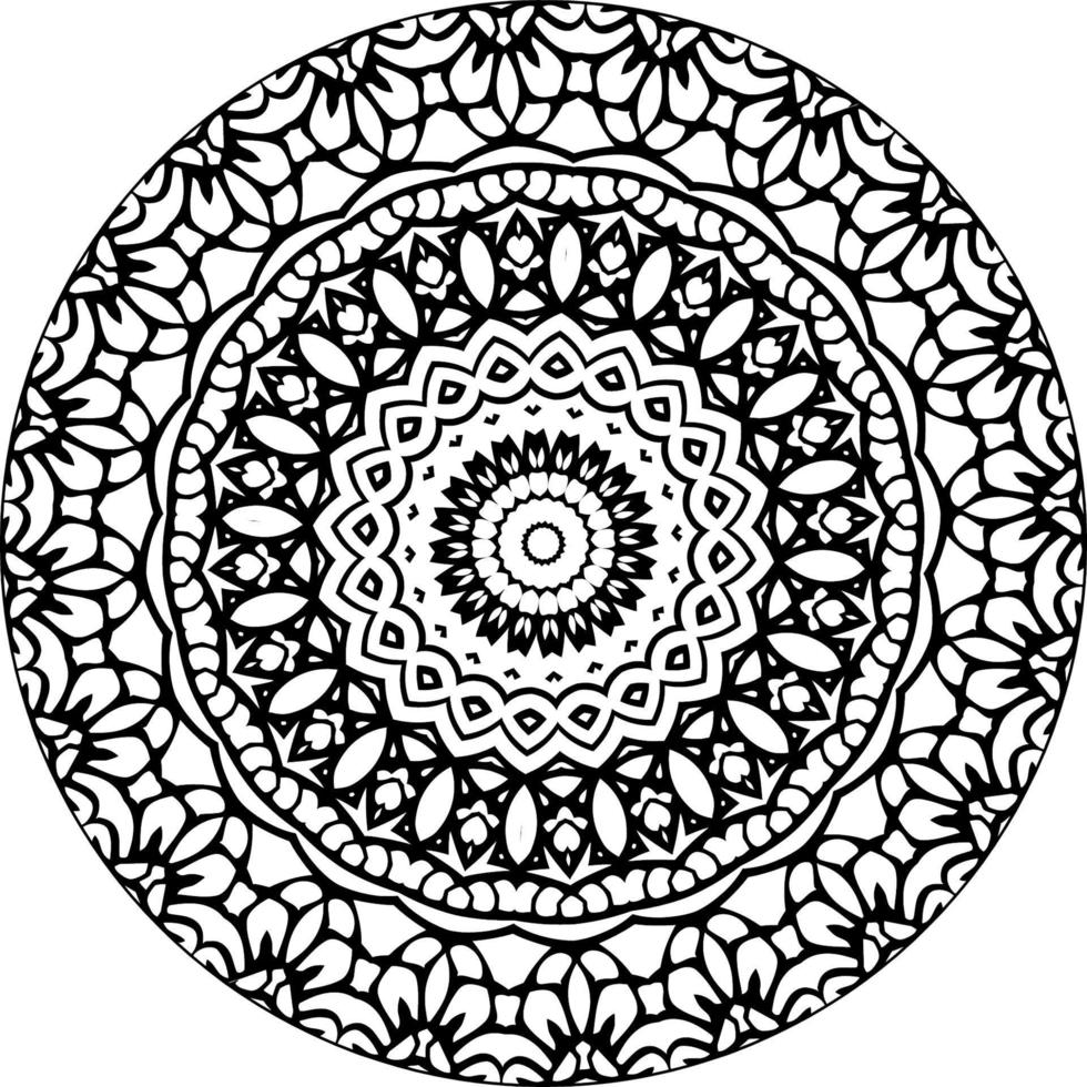 mandala de flores. elementos decorativos vintage. padrão oriental, ilustração vetorial. Islã, árabe, indiano, marroquino, espanha, turco, paquistão, chinês, místico, motivos otomanos. página do livro para colorir vetor