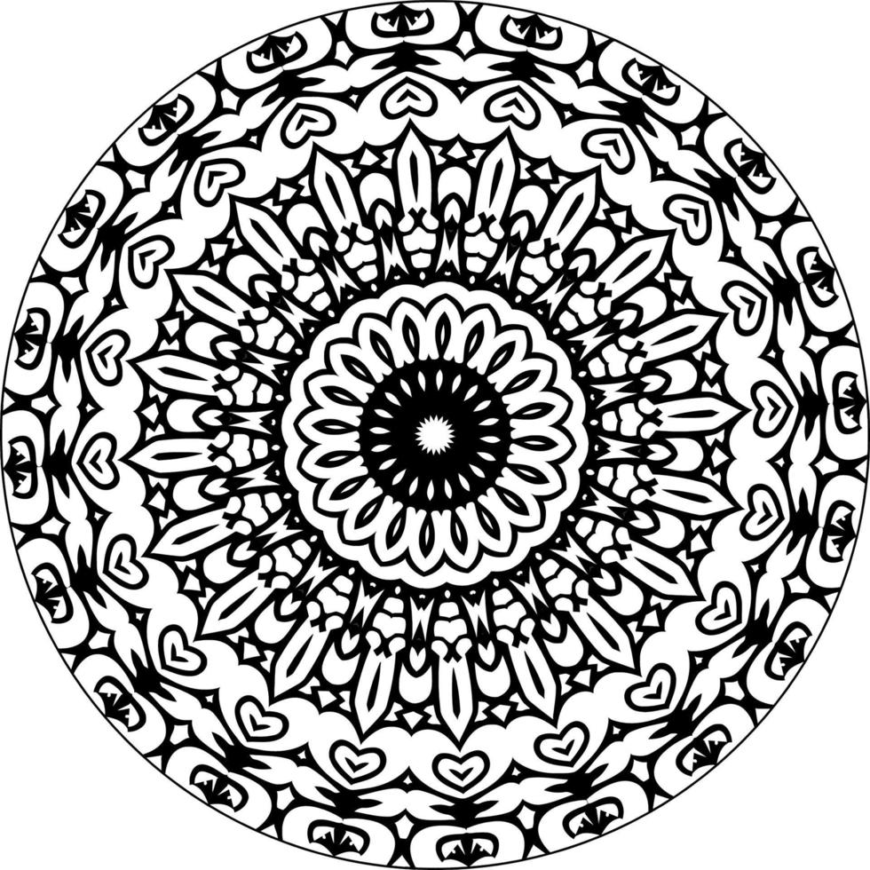 decorativo mandala com clássico floral elementos em branco fundo. desatado abstrato padronizar. adequado para coloração livro, invólucro papel, embalagem. vetor