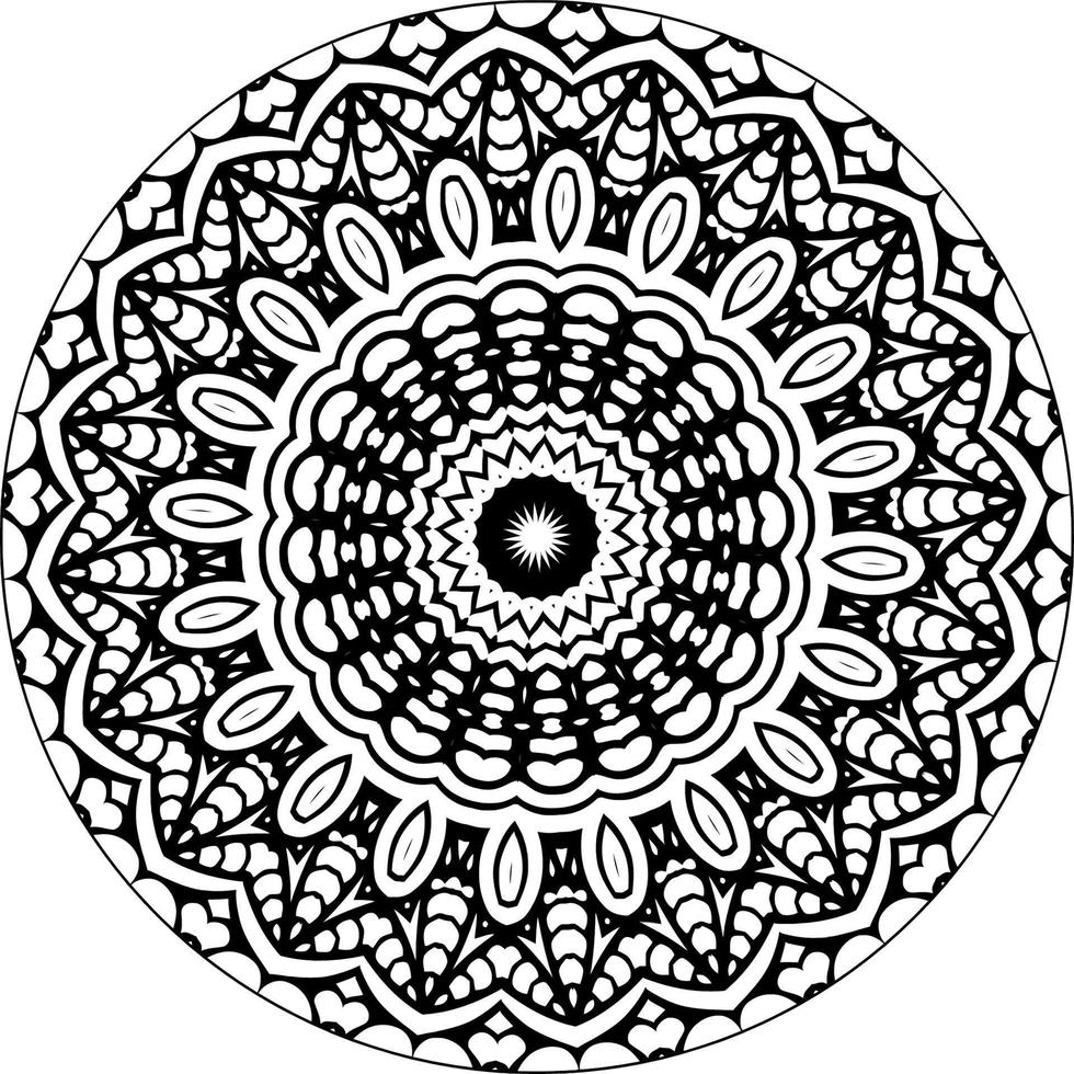 decorativo mandala com clássico floral elementos em branco fundo. desatado abstrato padronizar. adequado para coloração livro, invólucro papel, embalagem. vetor